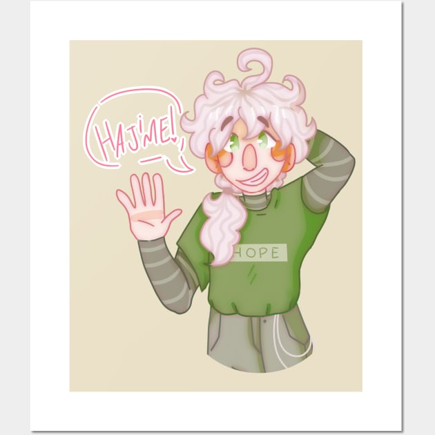 Nagito in a ponytail Wall Art by Pau!